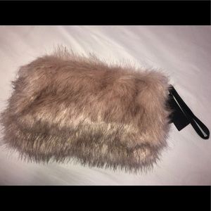 Faux fur clutch